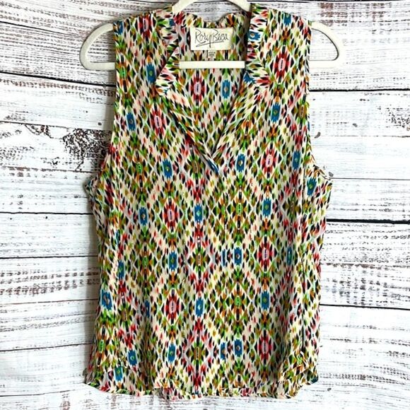 Anthropologie Rory Beca Top Womens size Medium Chiffon beaded Silk Blouse sheer - Picture 1 of 9